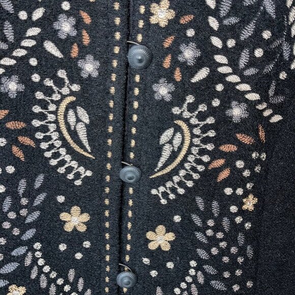 Linea by Louis Dell’Olio Vintage Womens Embroidered Sweater Jacket Size Small Bl - Picture 3 of 11